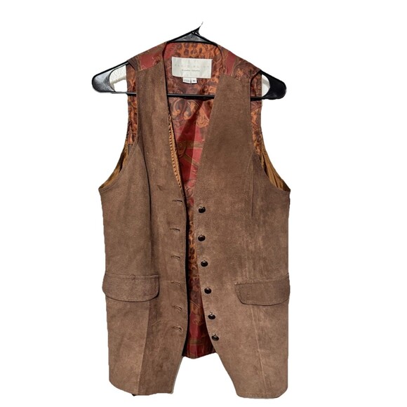 David Eliot Bruxelles Collection Men’s Brown Suede Vest M Made in USA Western - Picture 1 of 4